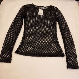 H&M black mesh top